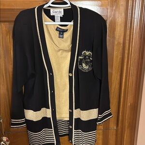 Jones New York Black and Gold Cardigan